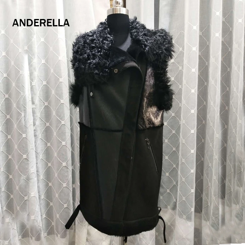 Real sheep fur coat women sleeveless genuine lamb fur leather vest famale sheepshearing fur vest woman winter jacket free ship Coats