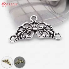 (26021)30 pçs 26*14mm bronze antigo chapeado liga de zinco colares pingentes conectados encantos diy feitos à mão jóias descobertas