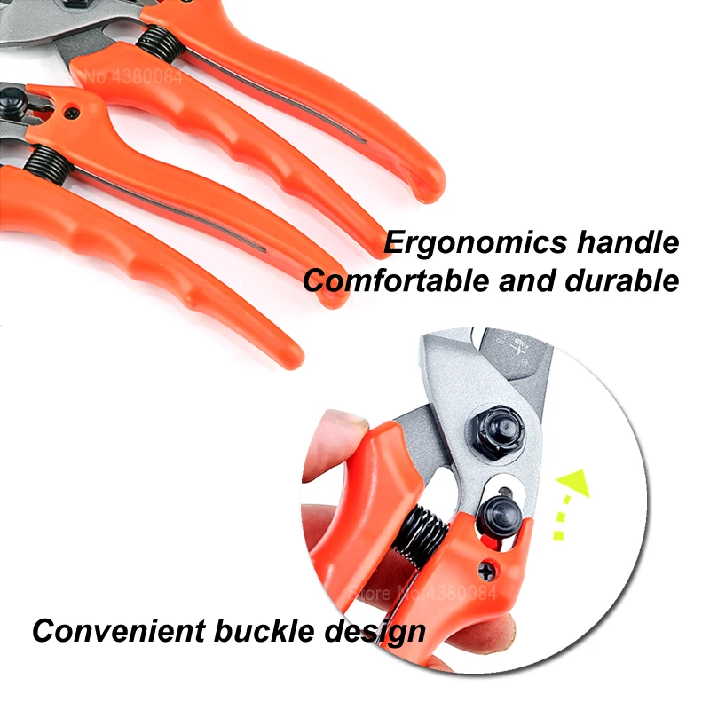 1 шт. Обрезка ножниц тефлоновое покрытие Mn65 стальная ветка садовая наковальня секатор горшечный фруктовый прививка секатор садовый инструмент DIY ножницы