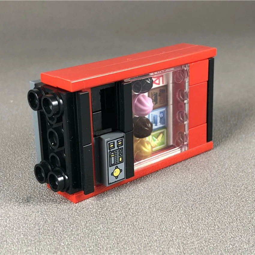 City MOC Accessories Vending Machine Building Blocks Compatible with Legoingly Food Selling Case Bricks Parts Kits DIY Kids Toys (3)