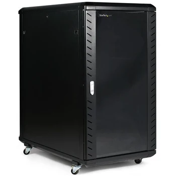 

StarTech.com 22U 36in Knock-Down Server Rack Cabinet with Casters, 22U, Freestanding rack, 800 kg, Black, Steel, Closed