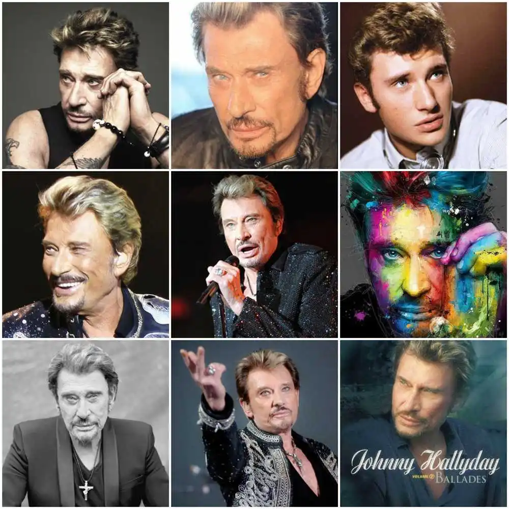 

Huacan 5D Diamond Painting Johnny Hallyday Embroidery Sale Singer Full Square/Round Cross Stitch Mosaic Home Decor Drop Ship