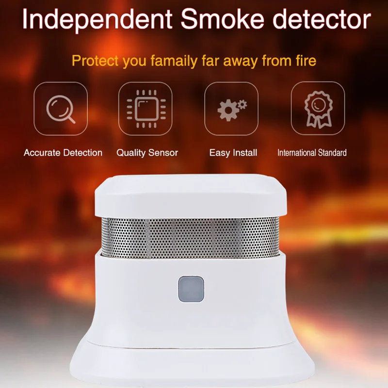 

Smoke Detector Standalone Photoelectric Fire Smoke Alarm Home Security Alert