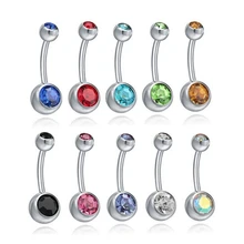 Fashion Stainless Steel Crystal Bell font b Button b font Rings font b Women b font