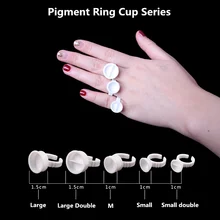 100 шт./пакет пластиковые татуировки чернила держатель кольца для бровей Губы постоянный макияж пигментные контейнеры 5 видов размер на выбор
