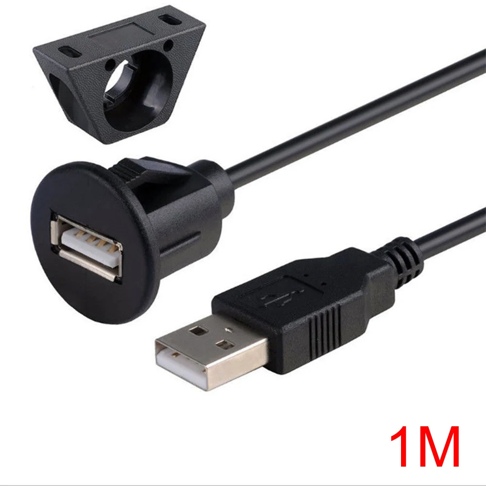 1M 1/2 м Автомобильная приборная панель с креплением USB 2,0 папа-мама панель расширения кабель GY88 - Цвет: 1M