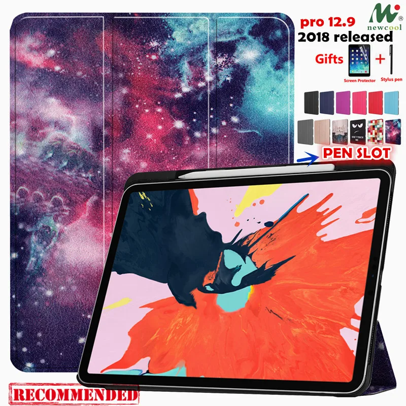 Магнитный чехол NEWCOOL для планшета pro 12 9 2018 кожаный смарт ipad A1876 A1895 a53 A2014