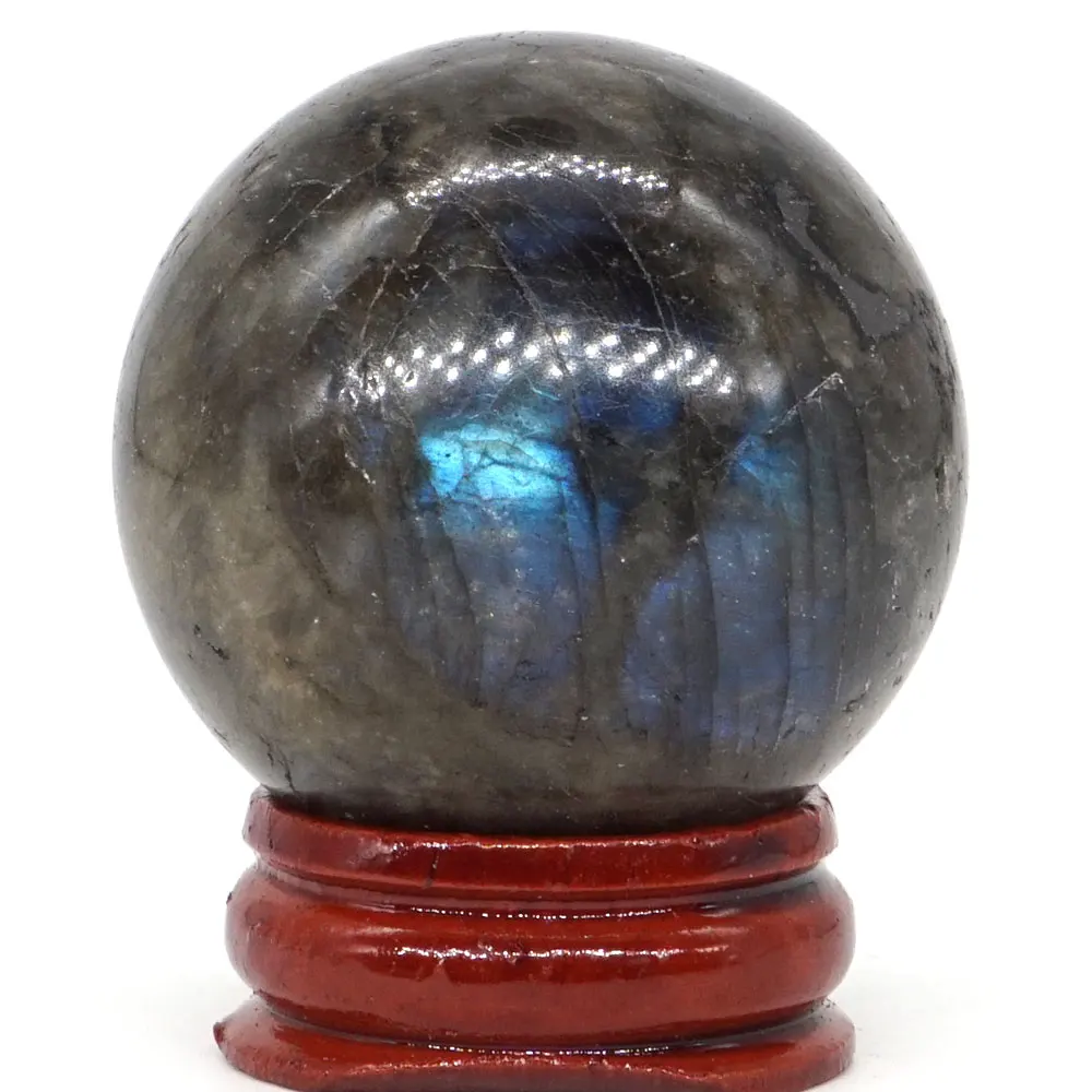

Natural Labradorite Ball Natural Mineral Quartz Sphere Hand Massage Crystal Ball Healing Feng Shui Home Decor Accessory 40mm