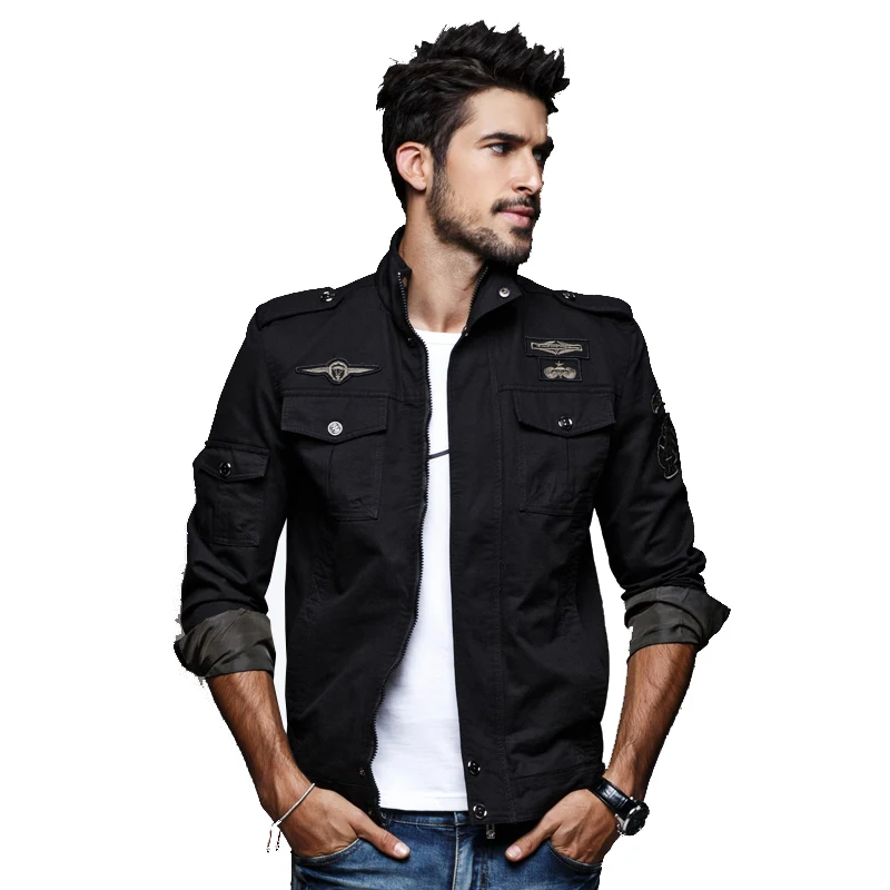

drop shipping 2018 new autumn men military jacket army jaquetas outerwear causal coat M-6XL AYG98