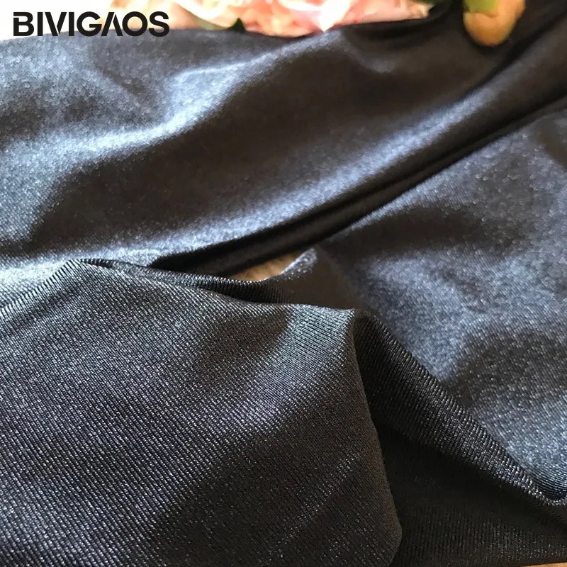 BIVIGAOS Модные женские эластичные глянцевые леггинсы спандекс готические ножные в