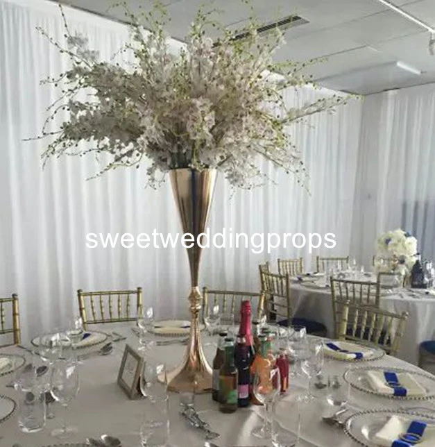 Nieuwe stand voor decor Groothandel trompet vaas voor bruiloft decoratie goud ijzeren bloempot|stand for|stand for flower - AliExpress
