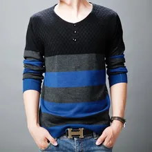 V получили Для мужчин модный свитер с длинными рукавами Для мужчин свитера шить Цвет свитер Для мужчин зимний свитер