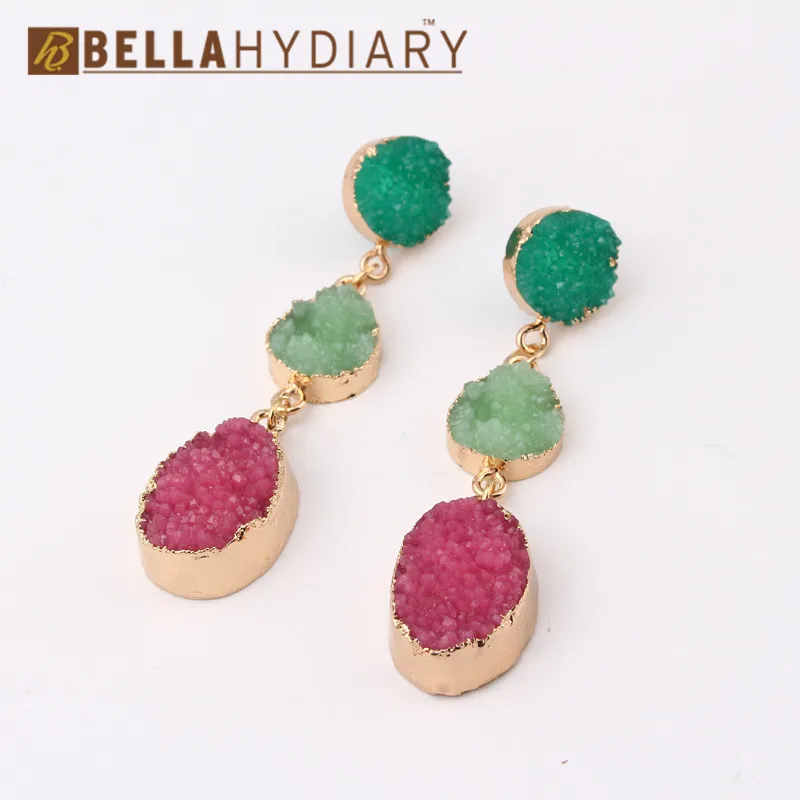 Druzy earrings resin earrings jewelry Ohrringe bijoux earings earring earing pendientes brinco big earrings vintage jewelry wedding earrings geometric earrings long earrings gifts for women (5)