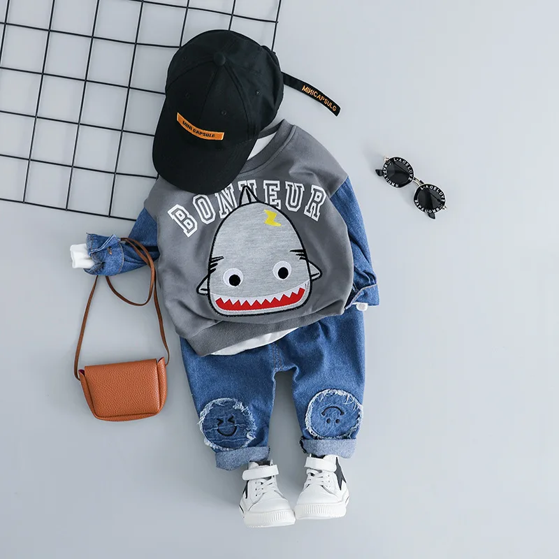 

Carters Official Store Real The Spring Of 2019 New Baby Sharks Pattern Suit Children Boy Girl Han Edition Children's Clothes