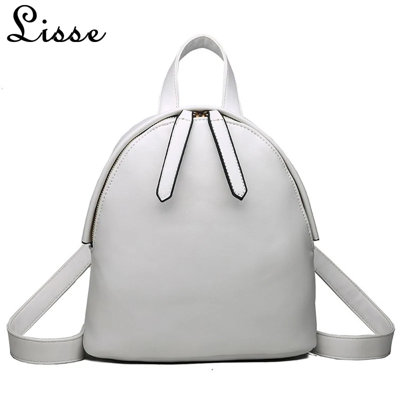 

2018 ladies fashion backpack casual shoulder bag college style high quality package simple solid color