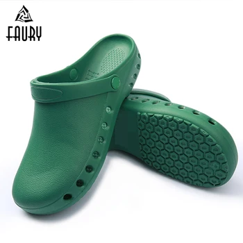 

Light Medical Slippers Unisex Doctor Nursing Surgical Shoes Anti-Slip Dental Hospital Clog Lab Clean Room Protective Shoes