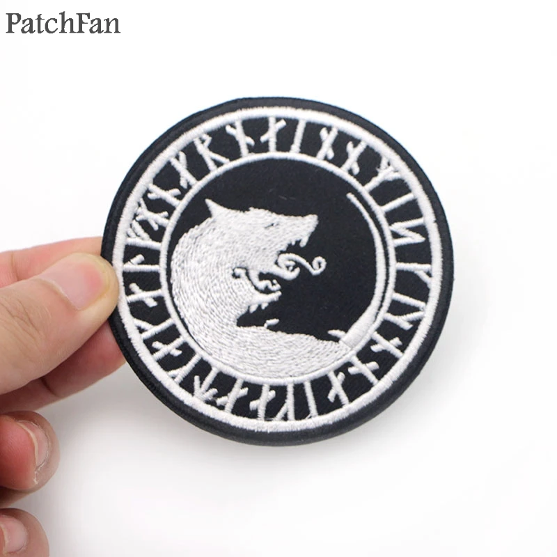 A0268 Patchfan новейшая индивидуальная вышитая нашивка викинга железная или сшитая Сделай Сам Лоскутная шляпа-сумка для обуви аксессуары для аппликации