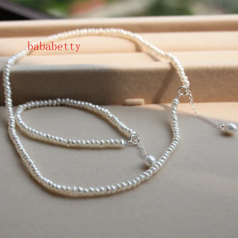 Натуральный белый Нерегулярные 5-6 мм браслет из пресноводного культивированного жемчуга Necklace1" браслет 7,5" 925 застежка из стерлингового серебра
