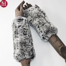 Мода для девушек натуральный настоящий мех кролика перчатки Хорошие эластичные вязаные кроличьи меховые варежки леди Настоящий мех кролика перчатки