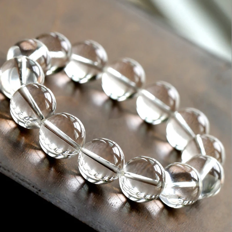 MOROW Hot Natural Ice White Crystal Round Beads Stone Bracelet Womens Fashion Charm Elastic Bracelets Jewelry for Pulseira Gift (5)