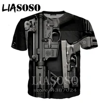 LIASOSO, аниме, одежда, пистолет, 3d принт, футболка для мужчин и женщин, футболка, повседневная, милая, Harajuku, игры, забавные Молодежные футболки, ужас, tshirtD393