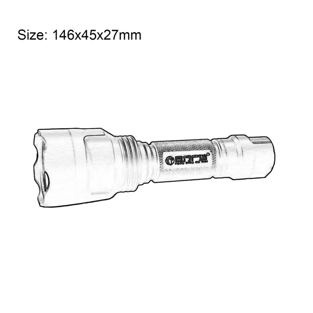 C8 L2 светодиодный светильник-Вспышка Алюминиевый Водонепроницаемый масштабируемый фонарь светильник 5 режимов супер яркий Перезаряжаемый тактический фонарь для улицы