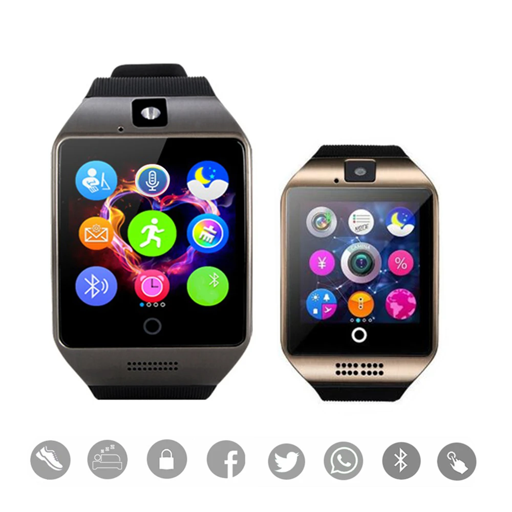 Bluetooth Smartwatch,Q18 Smart Wrist Watch With TF SIM Card Camera and