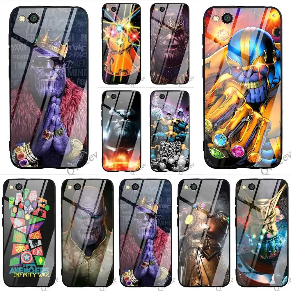 

Slim Thanos Tempered Glass Phone Case for Xiaomi Mi A1 Cover A2 8 Lite 9 F1 Redmi 4X 6A Note 5 Pro 6 7 Covers Skin