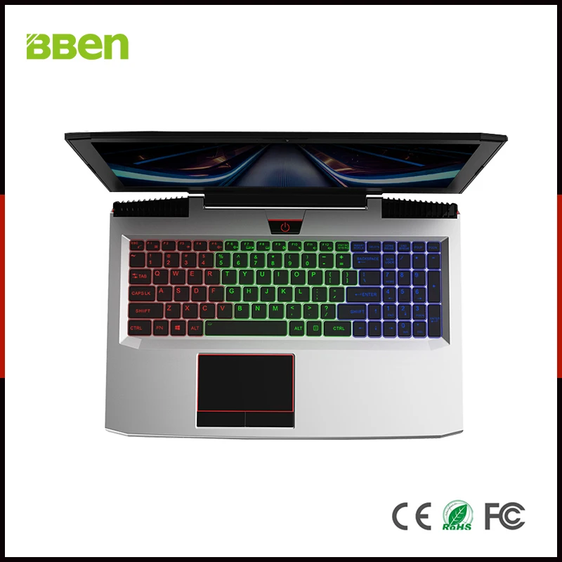 Ноутбук BBEN G16 15,6 ''ips 32 ГБ ОЗУ 256 ГБ SSD 1 ТБ HDD Win10 Nvidia GTX1060 Intel i7 7700HQ RGB клавиатура с подсветкой игровой компьютер