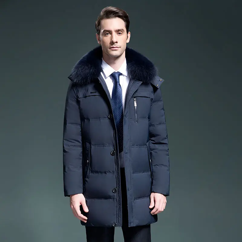 Winter Hoode Parkas Men Warm White Duck Down Long Jackets Keep Warm