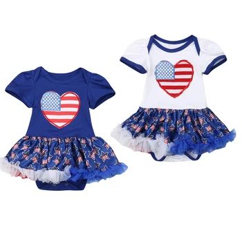 

My First 4th of July 3-24M Newborn Baby Girl Short Sleeve Tutu Skirted Star Bodysuit Jumpsuit Outfits Sunsuit Clothes