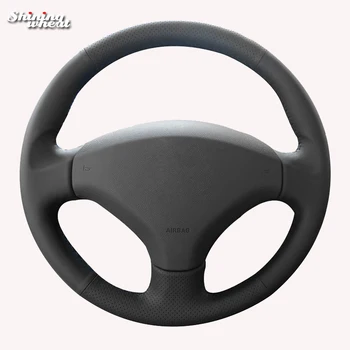 

Shining wheat Black Artificial Leather Steering Wheel Cover for Old Peugeot 408 /Peugeot 308
