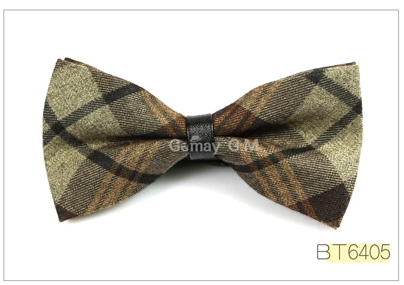 Хлопок и шерсть Bowties для Мужская мода Галстуки Регулируемая Для мужчин S Лук Галстуки классический предварительно связали галстук-бабочка тонкий Gravatas - Цвет: BT6405