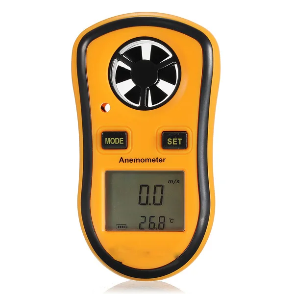 Tanie Kieszonkowy wskaźnik prędkości wiatru miernik anemometr termometr cyfrowy ręczny narzędzie do pomiaru sklep