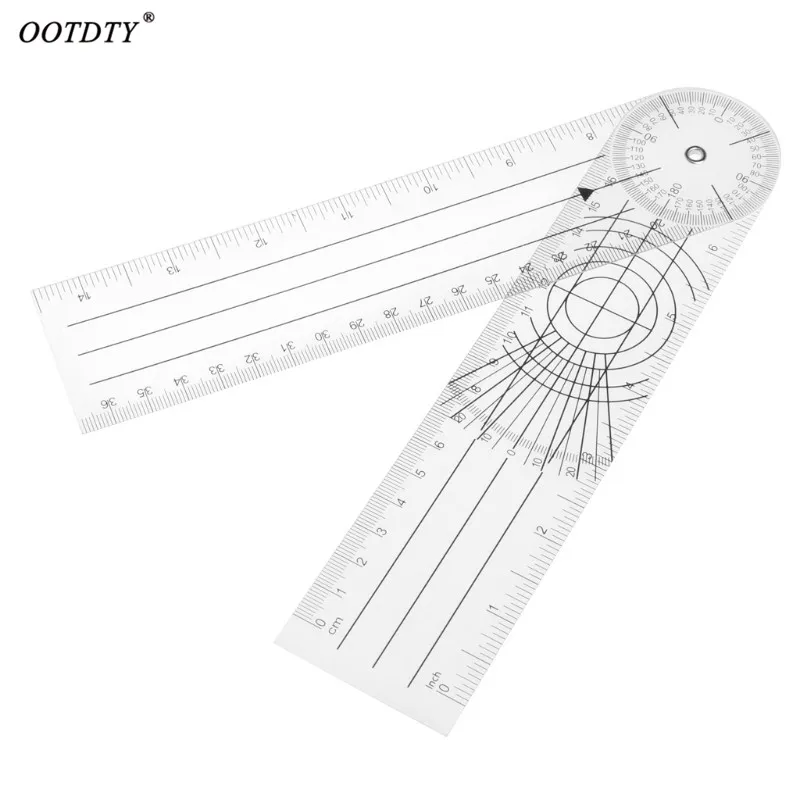 

OOTDTY New Userful Multi-Ruler 360 Degree Goniometer Angle Medical Spinal Ruler CM/INCH