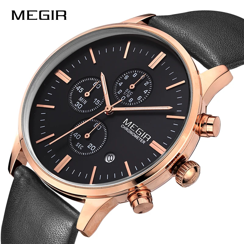 

MEGIR Fashion Business Quartz Watch Men Luxury Top Brand Casual Quartz-Watch Sports Watches Wristwatches Clock Relogio Masculino