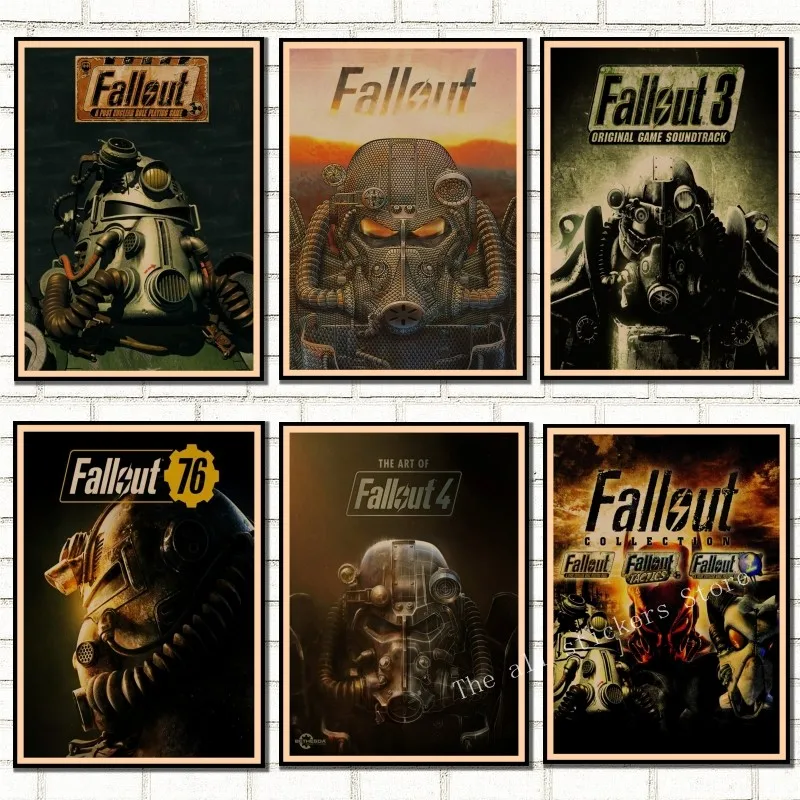 Fallout: Братство Стали Fallout 76 3 4 игровой плакат украшение для дома из крафт-бумаги/9005