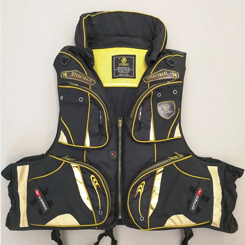 

Multi-pocket Fishing Vest Outdoor Sports Multifunction Super Buoyancy Fly Fishing Life Jacket Vest Tackle Flotation Vest