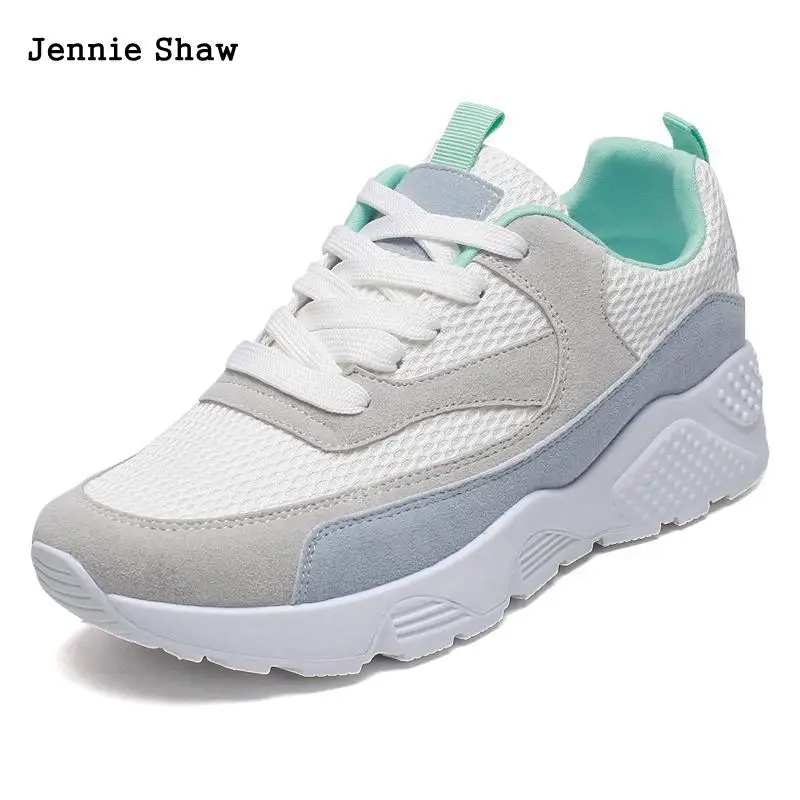 

2018 New Female Casual Shoes Ladies Sneakers Shoes Lace Up Mesh