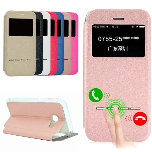 Smart view окно кожа откидная крышка case для samsung s8 плюс s5 s6 s7 край сна проснись просмотр