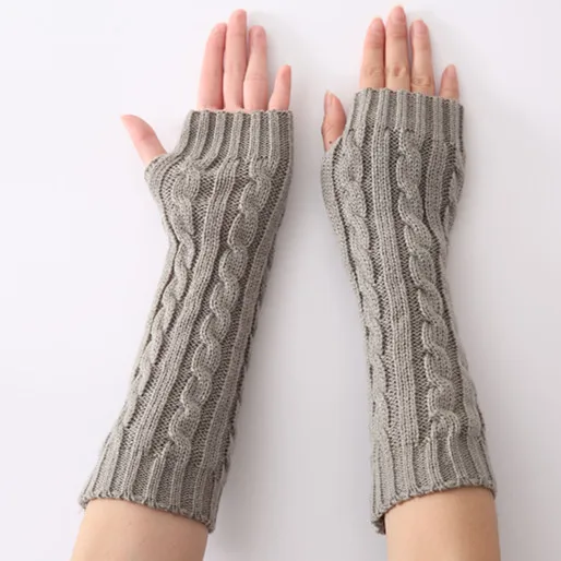 Корейский вариант Новый зима и осень жаккардовые характер вязаный свитер модные теплые половина пальцев перчатки митенки