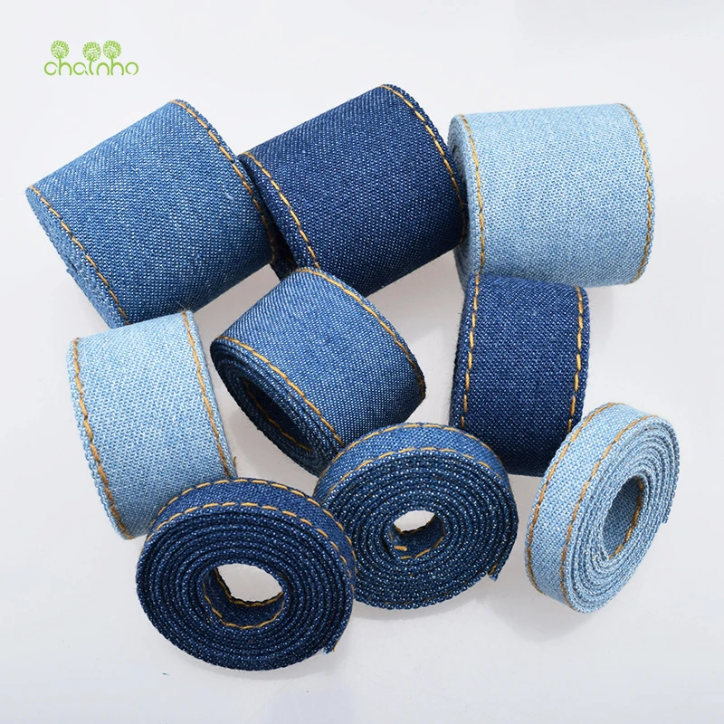 

Solid Color Denim Cowboy Fabric Ribbon for DIY Sewing & Making, Hair Accessories Materials,Handmade Gift/Craft/Packing Using
