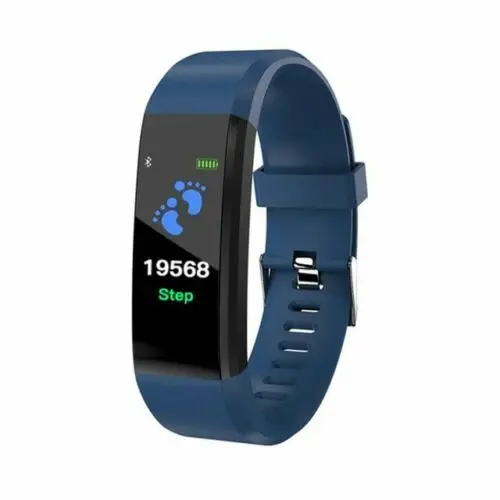 ID115 плюс цветной экран умный Браслет спортивный шагомер часы фитнес бег ходьба трекер пульсометр шагомер браслет - Цвет: Синий
