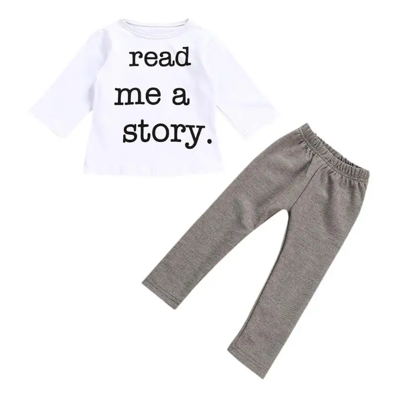 

Cotton Casual Long Sleeve 2pcs Clothes Set Boys Baby Letters T-shirt Pants