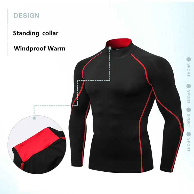 Мужская компрессионная рубашка термальная Wintergear Baselayer с длинным рукавом футболка для бега быстросохнущая футболка