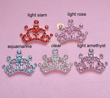 

(M0469) 33mmx23mm crown embellishment ,flat back ,silver plating,5 colors