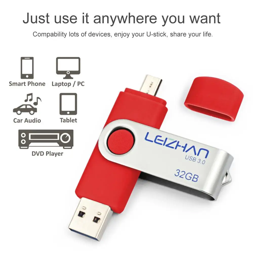 Флеш накопитель LEIZHAN 128 ГБ USB 3 0 карта памяти Micro для телефона Android 64 32 16 8 с рисунком