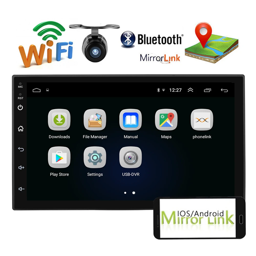 

2 Din Android 8.1 Car Radio GPS Navigation 7" 1024*600 Universal Car Multimedia Player Wifi Bluetooth Auto Audio Stereo