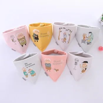 

Baby Waterproof Triangle Newborn Cotton Mouth Towel Double-Sided Baby Boy Girl Cute Cartoon Pattern Saliva Towel