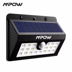 Mpow 20 светодиодный MSL7 Солнечный свет открытый движения Сенсор Сад Стены солнечных батареях ночного освещения всепогодный для палубе
